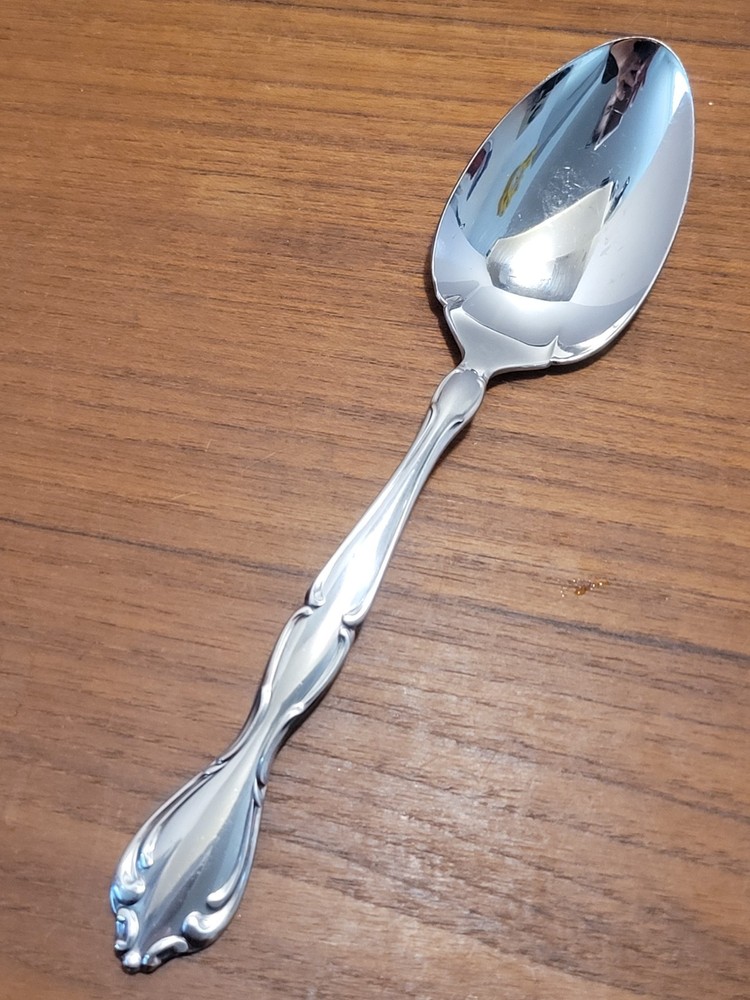 Single Oneida Community Cantata 8 3/8" Stainless Solid Serving Spoon
