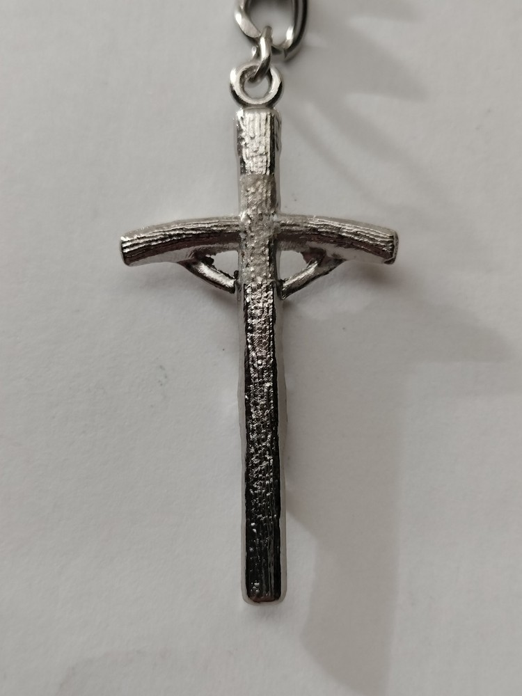 Silver Tone Crucifix Keychain