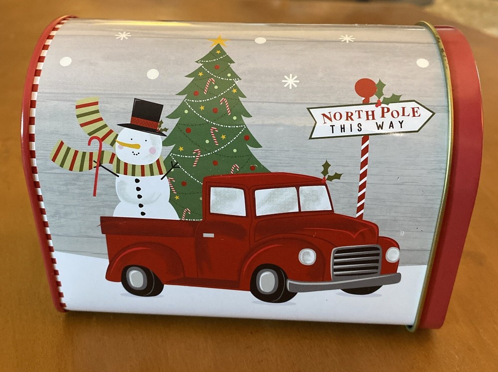 Greenbrier Christmas Gift Box Mailbox Tin