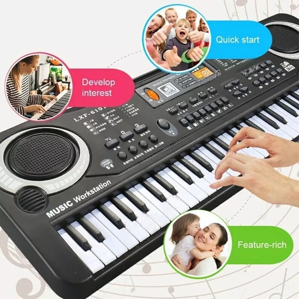 61-Key Electric Digital Piano Portable Kids Beginner Keyboard