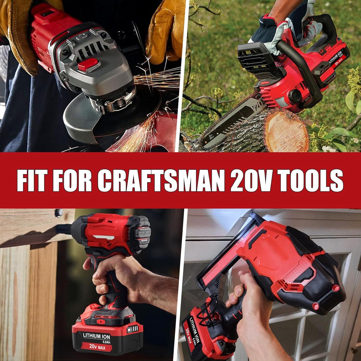 2 PACK 8.0Ah For Craftsman High Capacity Lithium Ion Battery 20V CMCB204 CMCB205