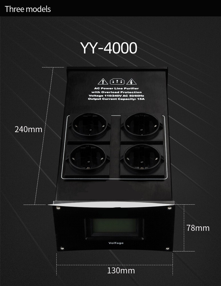 HiFi Power Filter Eu Plug Power Noise Filter Amplifier Power Conditioner Outlets