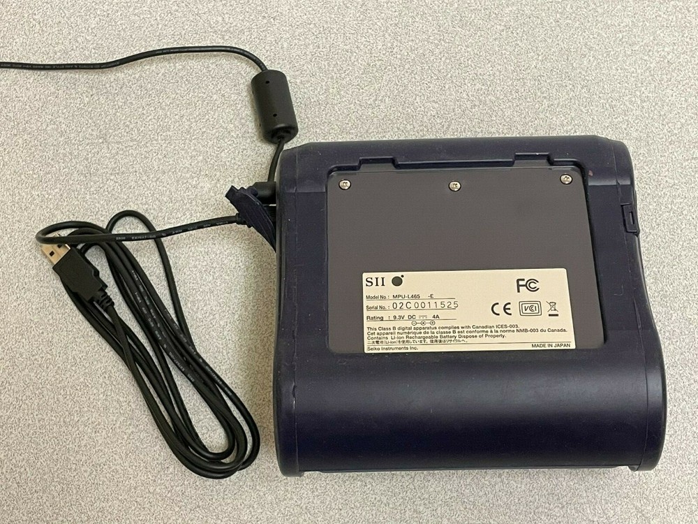Seiko Instruments SII MPU-L465 -E Thermal Printer w/ AC Adapter/ USB Cable/ Roll