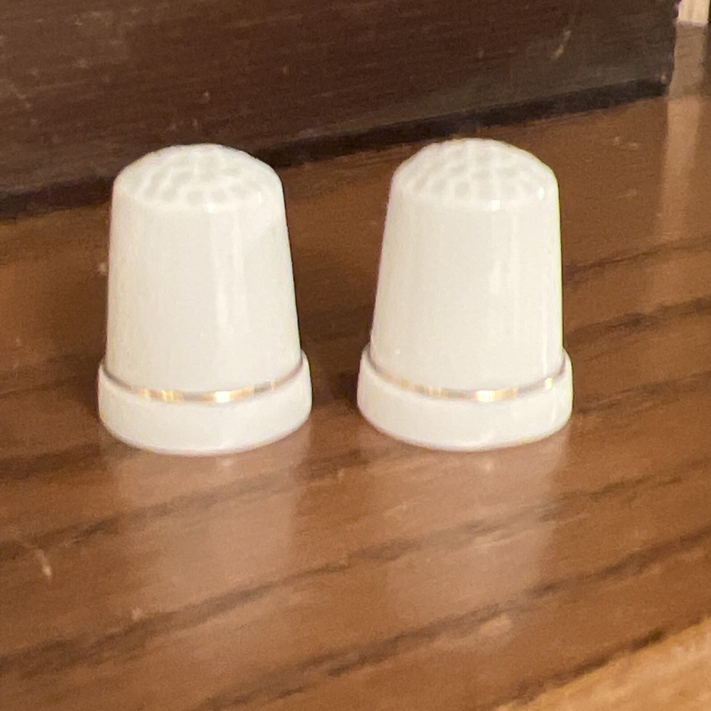 Vintage Easter Thimble Lot Porcelain (2) Easter Bunny Easter Chick Easter Rabbit