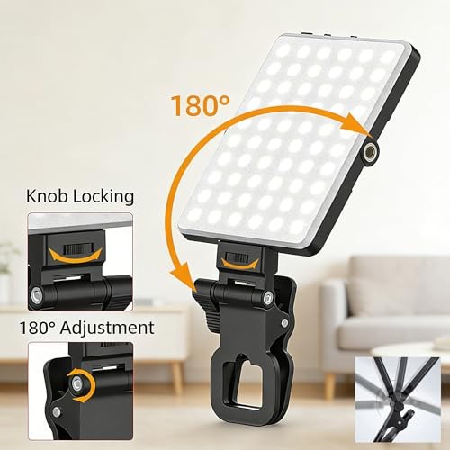 Selfie Light for iPhone-Camera Light for Content Creator-Portable Light Black
