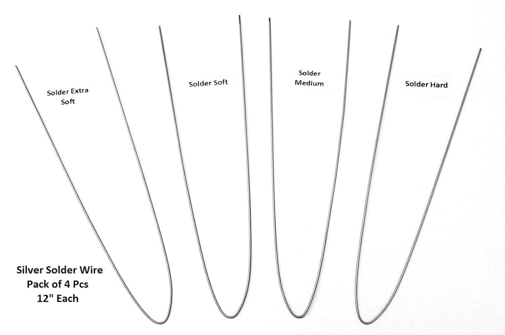 Assorted Silver Solder Wire Set with Extra Soft, Soft, Medium and Hard Grades