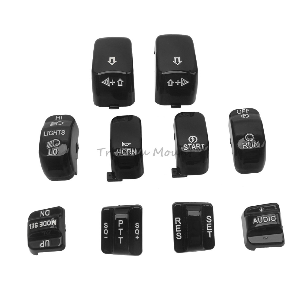 For Harley Electra Glide FLHTK 10-13 10PCS Black Hand Control Switch Button Cap
