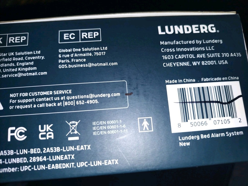 LUNDERG Early Alert Bed Alarm System For Elderly Wireless Sensor Pad READ!