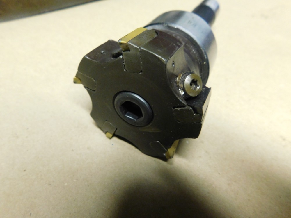 R8 Shank 1.0" Shell Mill Arbor with Coromant 2.5" Insert Mill