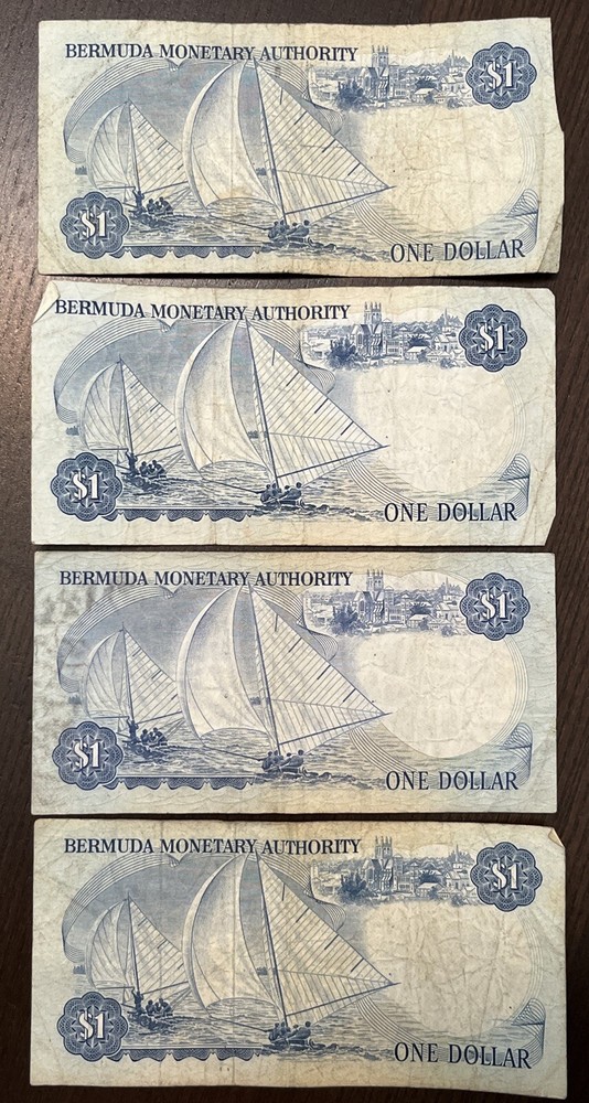 BERMUDA 1978 1982 $1 QUEEN ELIZABETH 4 Banknotes