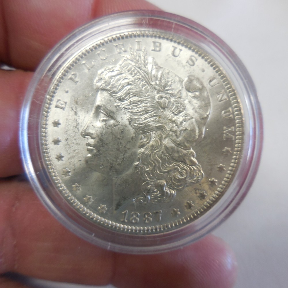1887 Morgan Silver Dollar Coin UNC MS