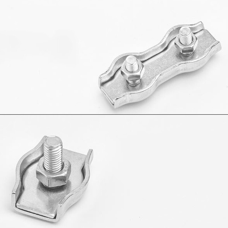 M2-M10 Wire Rope Clamps Cable Caliper Single/Double Clips 316 A4 Stainless Steel