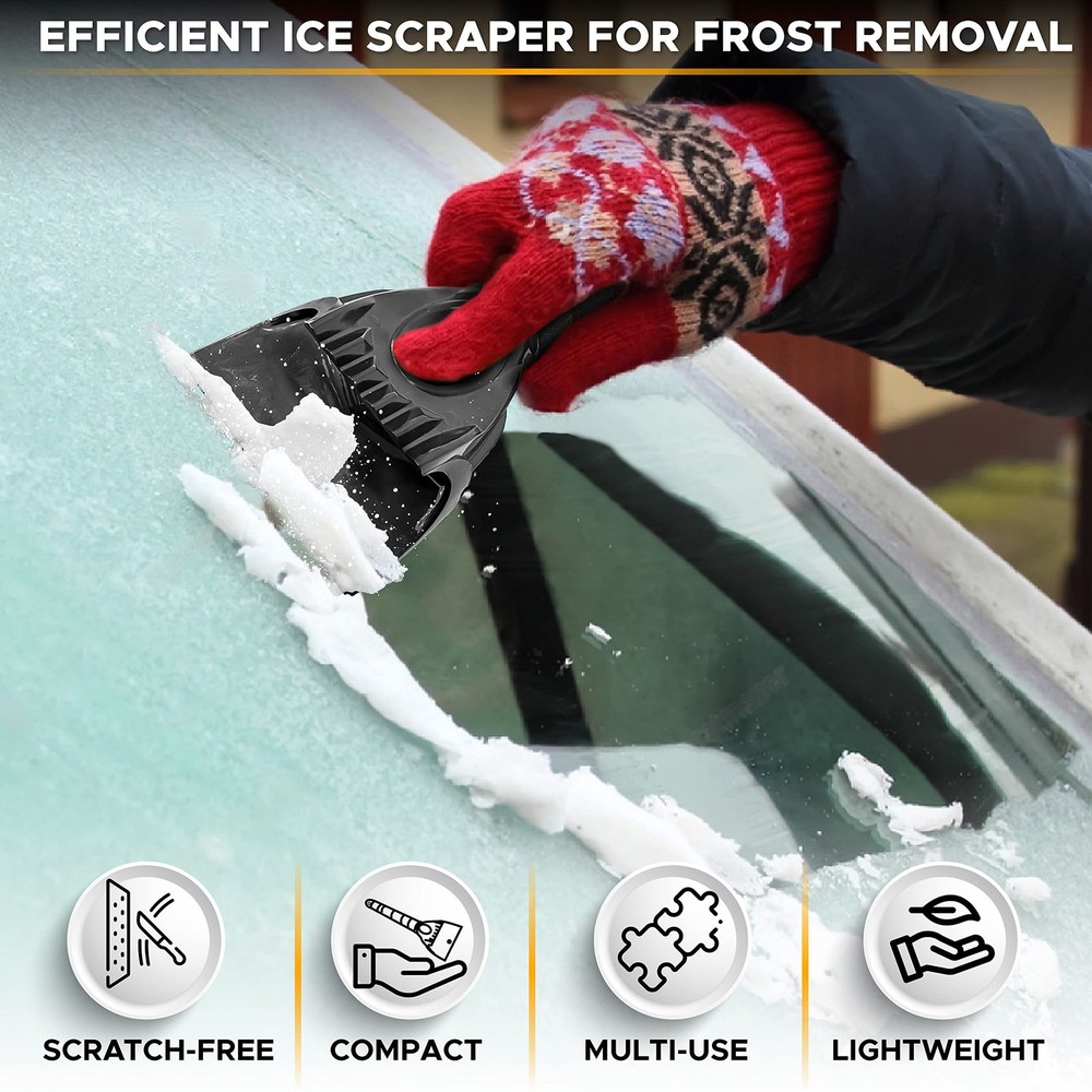 EcoNour Ice Scraper for Car Windshield (2 Pack) | Window Snow Scraper for Car...