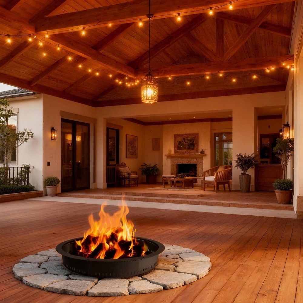 Smokeless Fire Pit Ring Insert - 36 Inch Outdoor Fire Pit Liner with Airflow ...