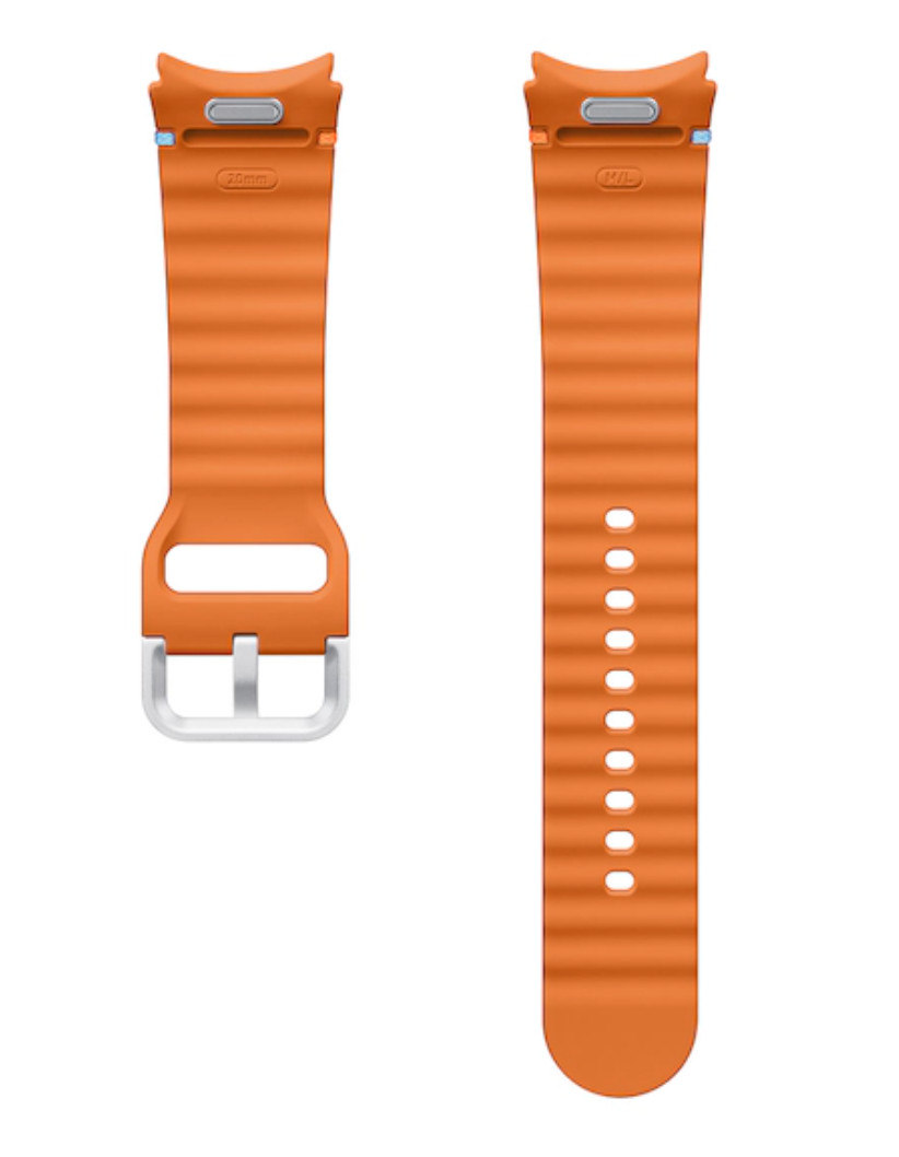 Genuine Samsung Galaxy Watch 7 Sport Band - Ribbed - Black/Silver/Orange/Green