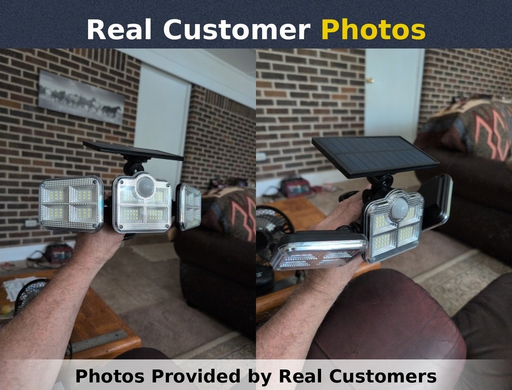 LED Motion Sensor Solar Lights Outdoor IP65 Waterproof Security Lamp 1 Pack