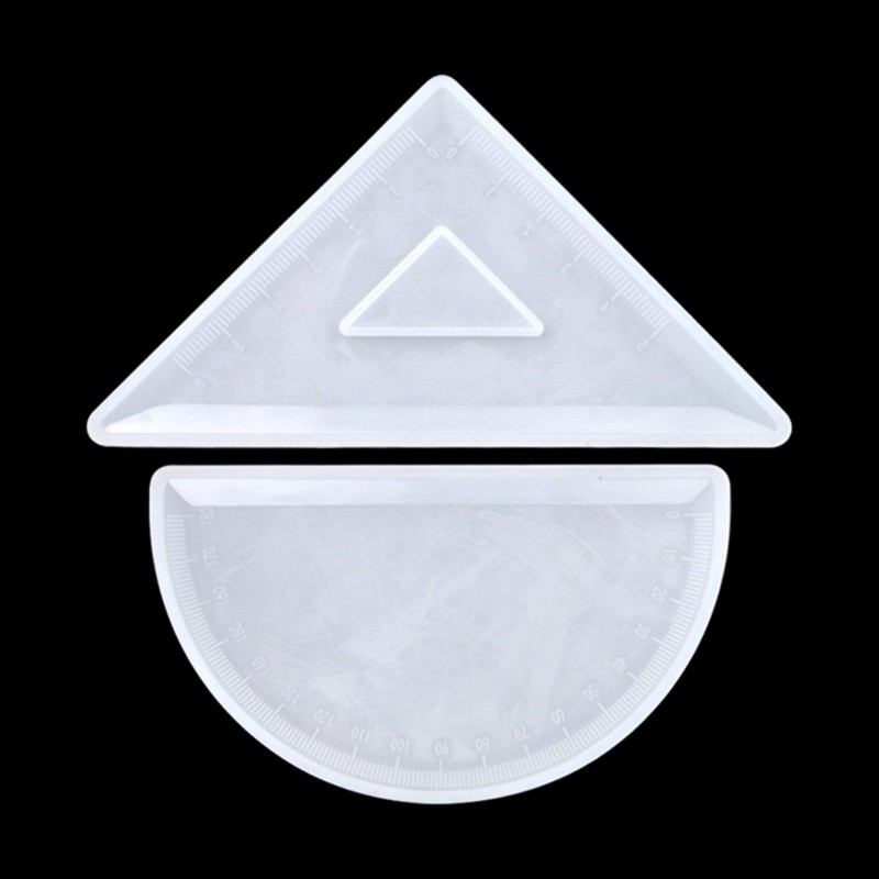 4pcs Ruler Resin Silicone Mold, Protractor Triangle Ruler Right Angle Rulers