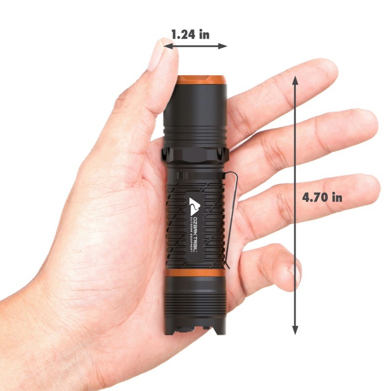 Ozark Trail 1000 Lumen Rechargeable Tactical Flashlight, Bright, Durable