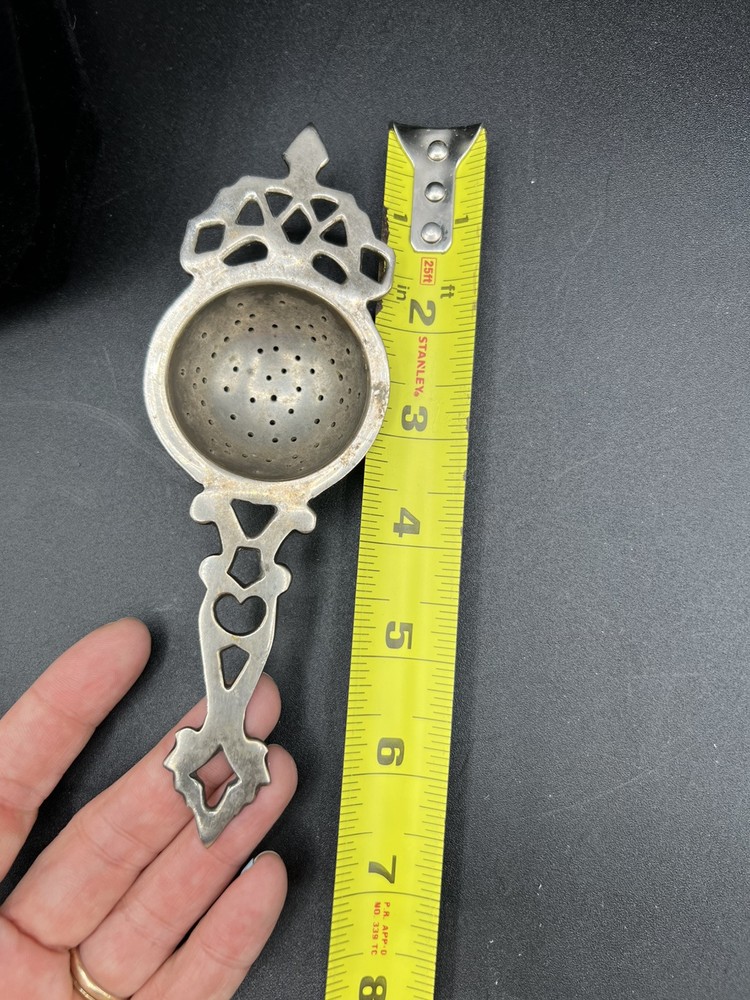 Vintage Over the Cup Tea Strainer Silver Plated