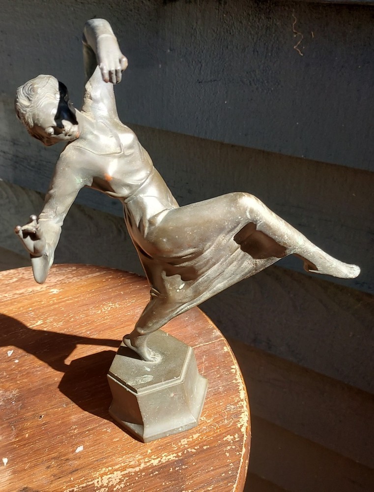 Bronze Copper Dancing Flapper 1920 Antique
