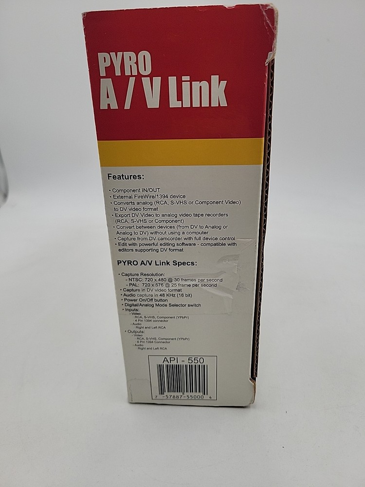 ADS Technologies PYRO A/V Link High Quality Analog to DV Video Converter API-550