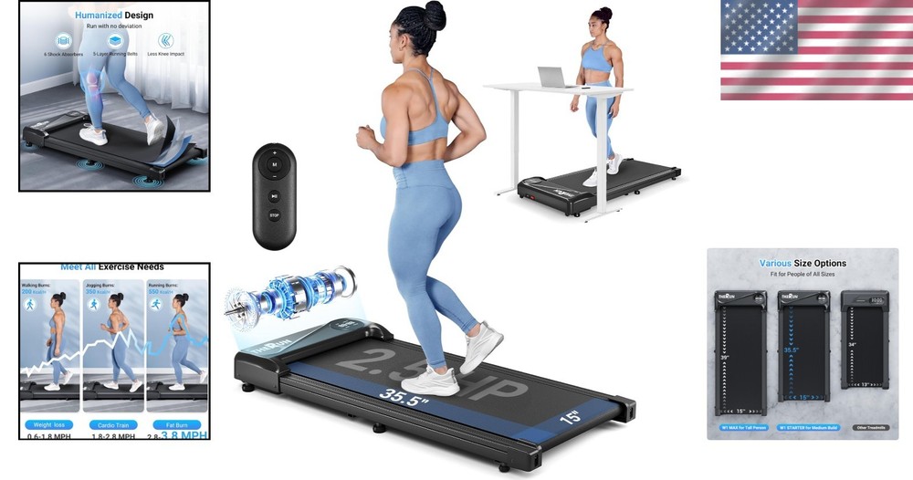 2.5HP Mini Treadmill with Remote Control & LED Display - Perfect for Office Use
