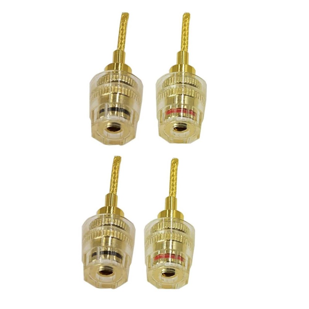 4Pcs 4mm HIFI Cable Banana Adapter Plug Pin Interface(2mm) Connector Replacement