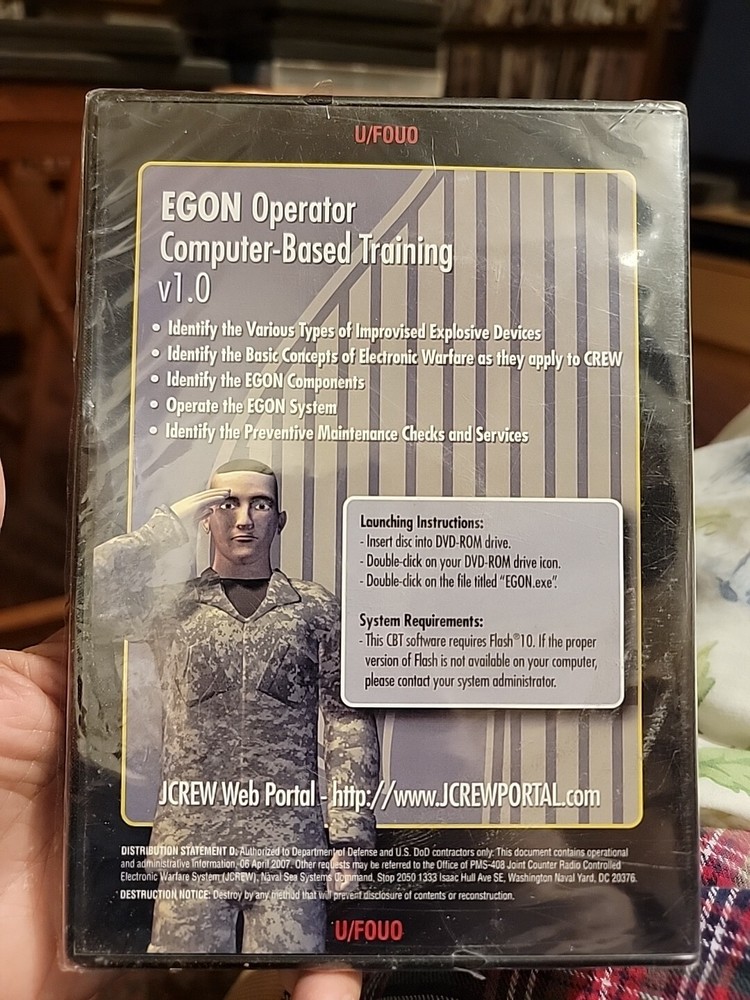 EGON Operator Computer-Based Training, V. 1.0 (DVD-Rom, U/FOUO) New & Sealed!