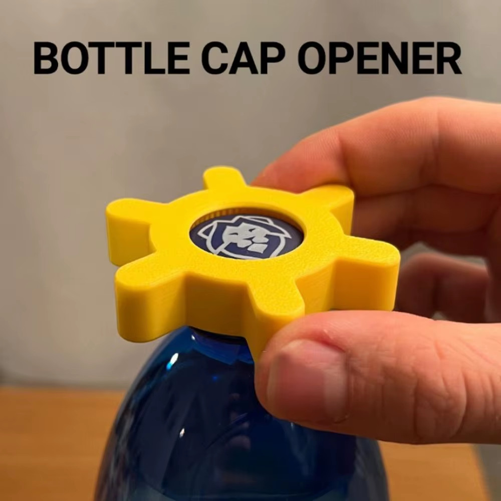 Unique Multi-Function Bottle Cap Opener Yellow Plastic Rotary Bottle Opener Bar