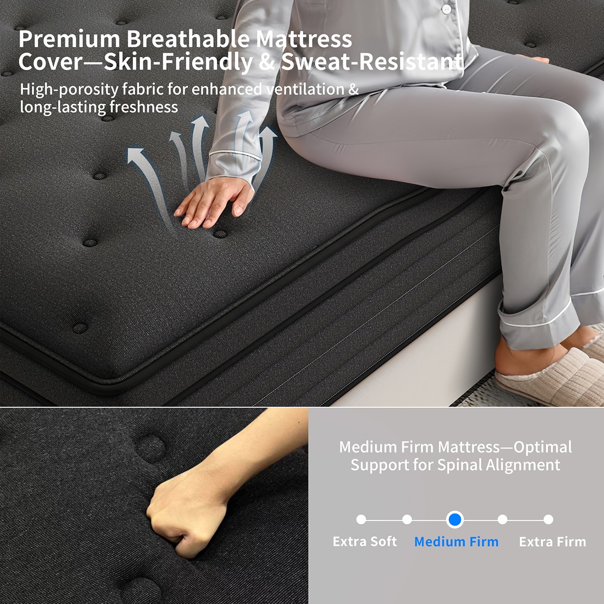 6"8"12"14" Gel Memory Foam Hybrid Spring Mattress Twin Full Queen King In A Box