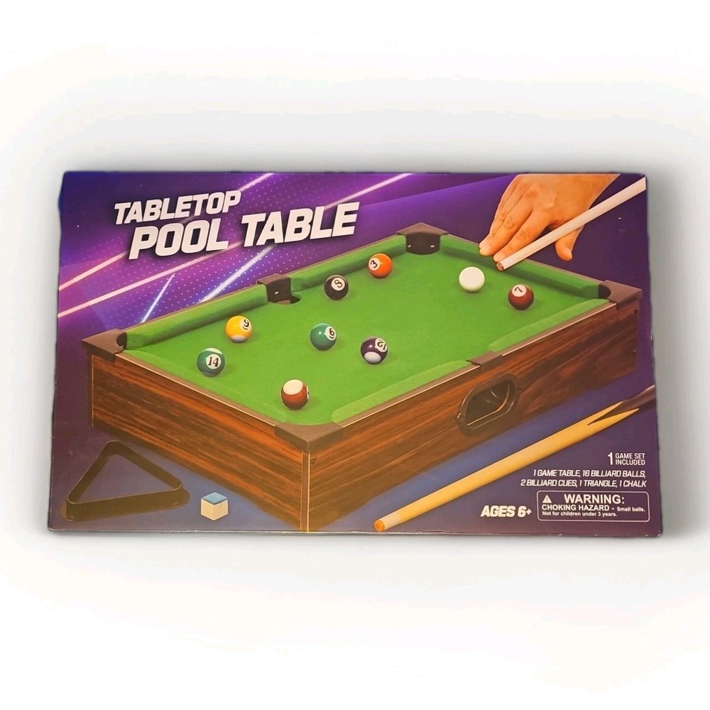 Tabletop Pool Table Billiard Table 12" × 20" Mini Pool Table Desktop Man Cave