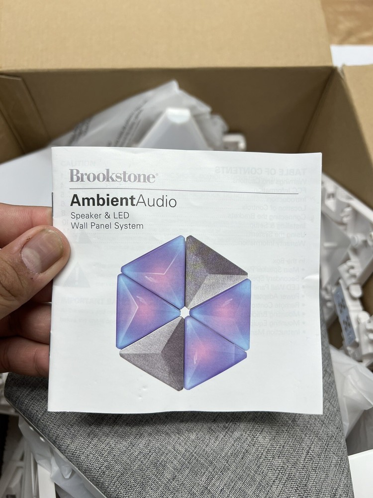 Brookstone Ambient Bluetooth Audio Speaker & LED Wall Panel System W Remote USED