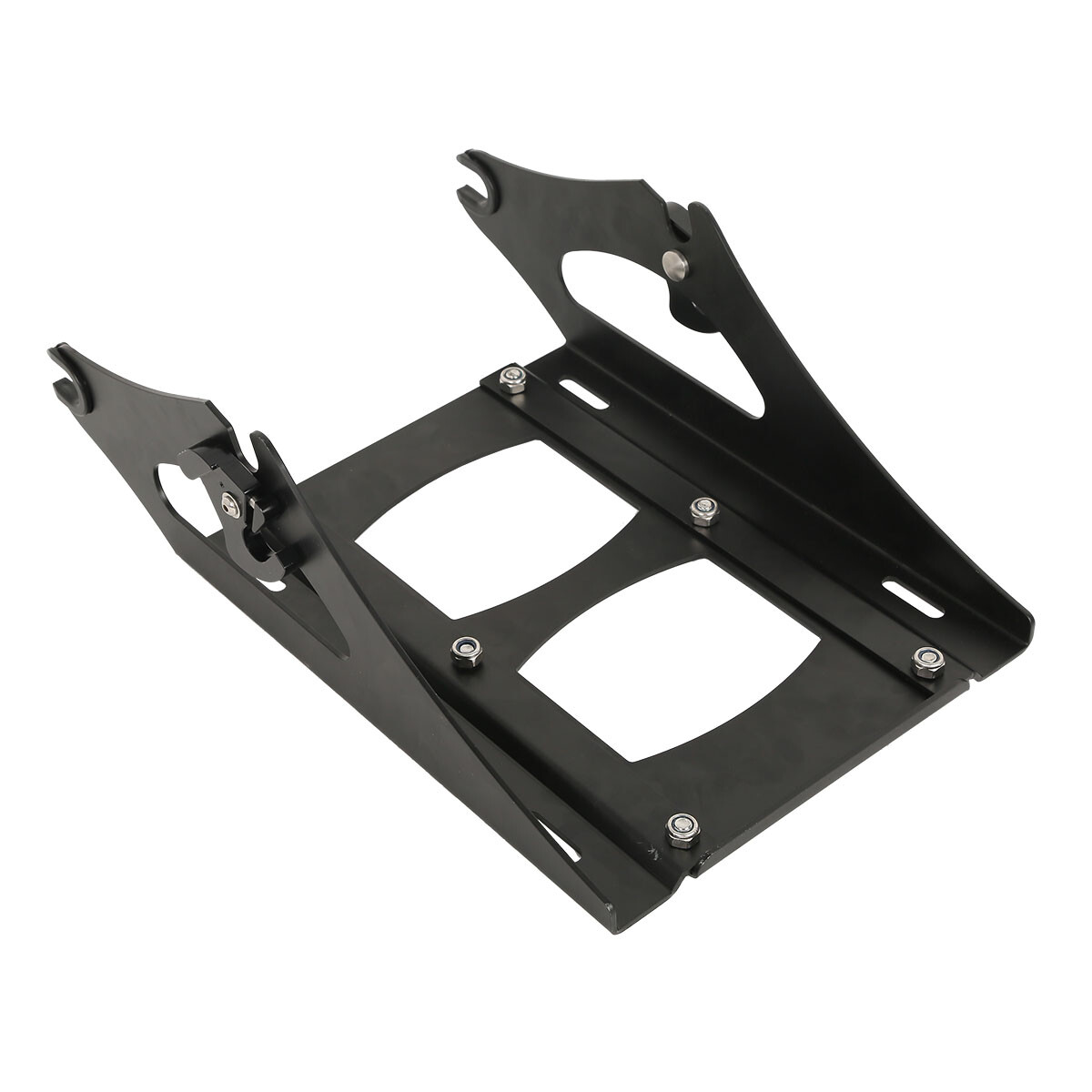 Black Chopped Pack Trunk Backrest Mount Rack Fit For Harley Road Glide 2014-2025
