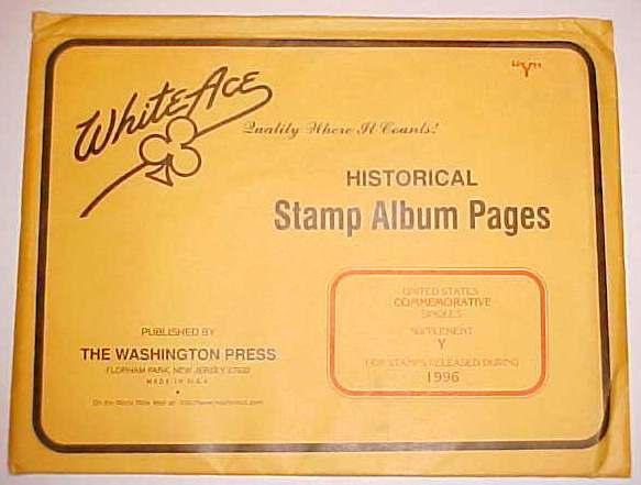 1996 White Ace Commemorative Singles Stamp Album Supplement * NEW *