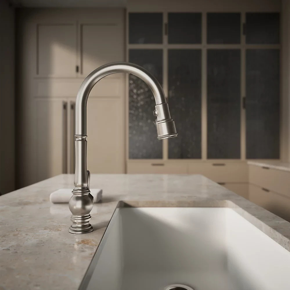 KOHLER Artifacts K-29709-VS Touchless Pull-Down Faucet 3-Spray Stainless