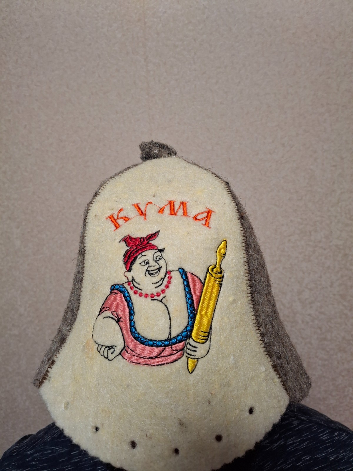 Wool sauna hat for women Funny felt banya hat Gift accessories to saunahut Chris