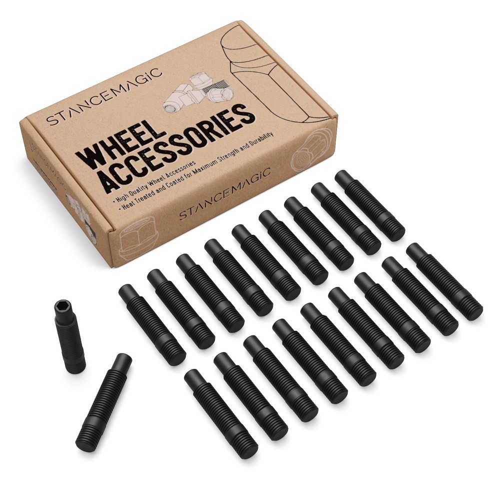 20pc Black Stud Conversion | 12x1.5 | 45mm Shank | 62mm Total Length