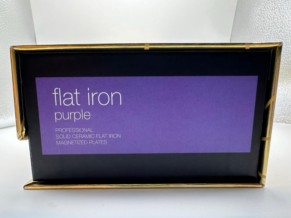 Soleil Professional Solid Ceramic Flat Iron Magnetized Plates Purple New
