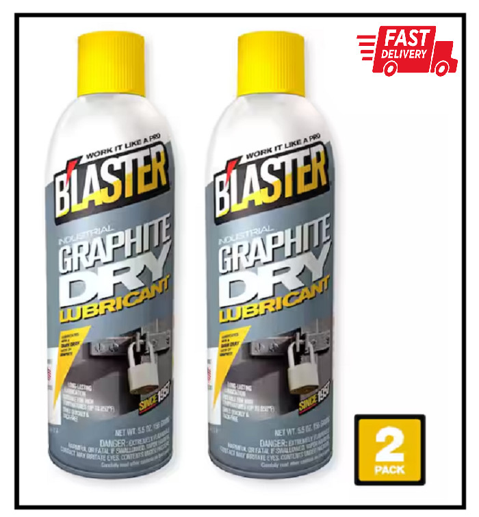 5.5 oz. Industrial Graphite Dry Lubricant Spray Pack of 2 Effective Lubrication