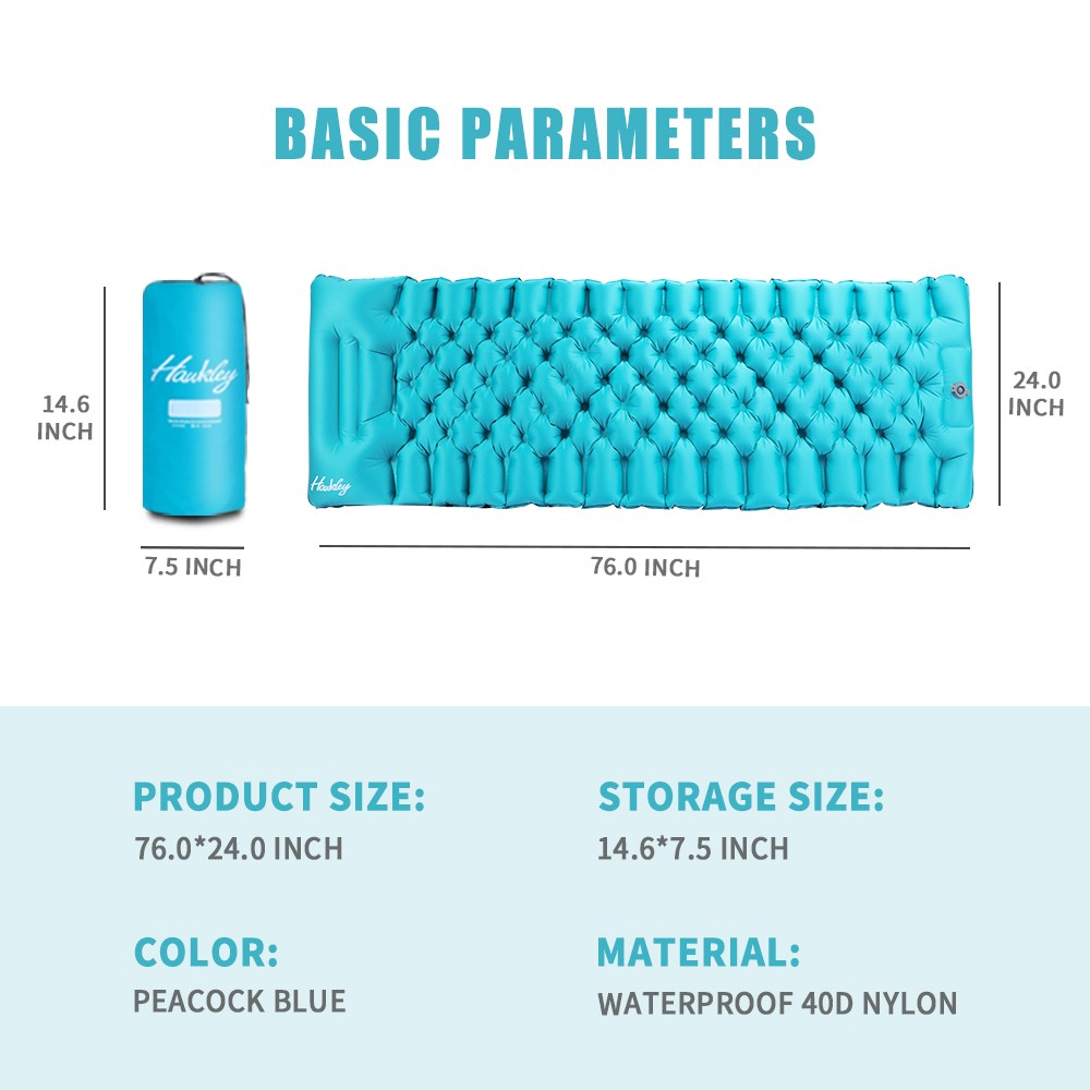 Self-Inflating Sleeping Mats for Camping- Sleeping Pad Comfortable Peacock Blue
