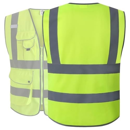 20 Pack High Visibility Safety Vests Class 2 with Reflective Strips, ANSI/ISEA C