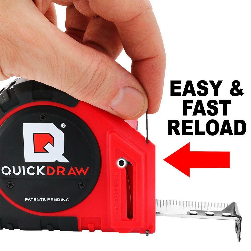 Quickdraw 25 ft. Pro Easy Read Self Marking Tape Measure w/ Graphite Marker