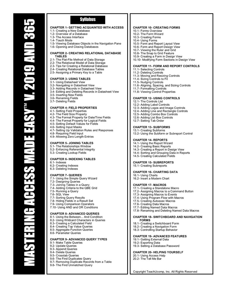 Learn Microsoft ACCESS 2019 and 365 Training Tutorial DVD-ROM Course 108 Lessons