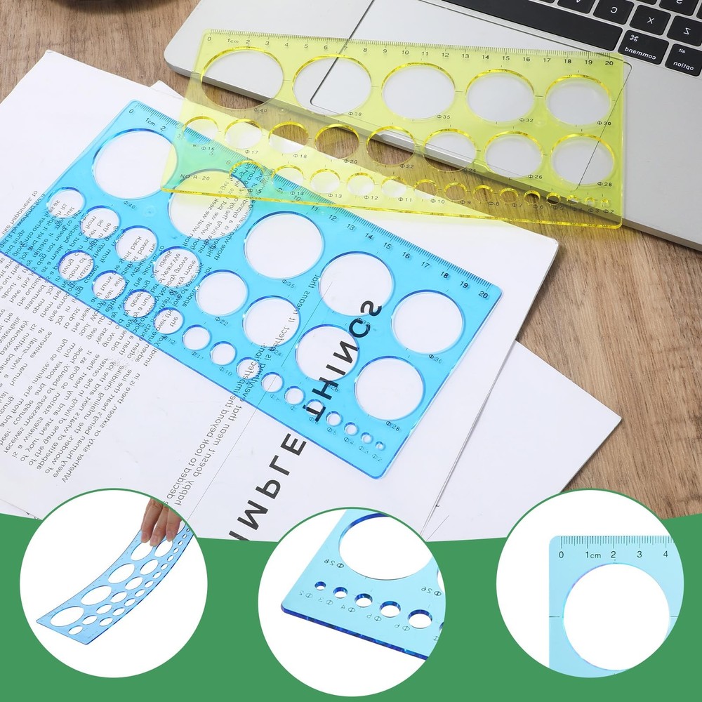 Template Plastic Circle Stencil Multi-Function for Office School Drawing Supply