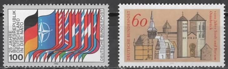 Germany Scott #1322 & 1323, Mint Never Hinged
