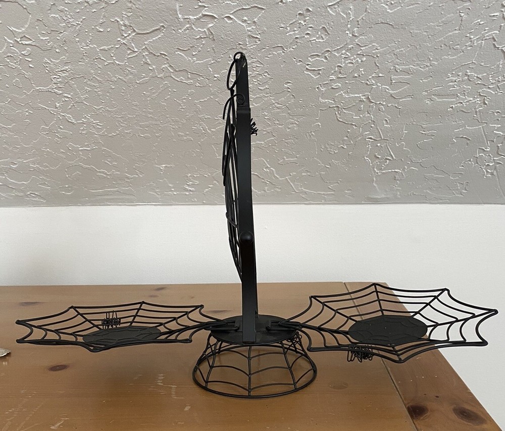 Serving/Display Stand Double Tray Spider Web Spooky Decor Halloween