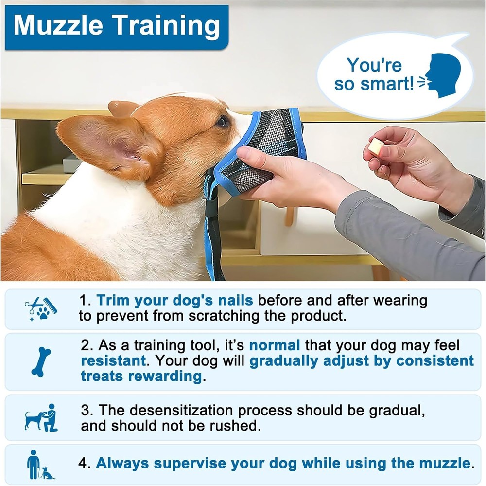 Dog Muzzle Mesh Muzzle Small Medium Dogs Soft Mouth Cover to Prevent Biting