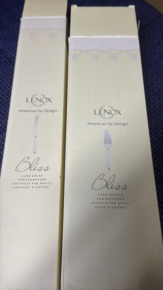 Lenox Bliss Wedding Cake Serving Set In Boxes