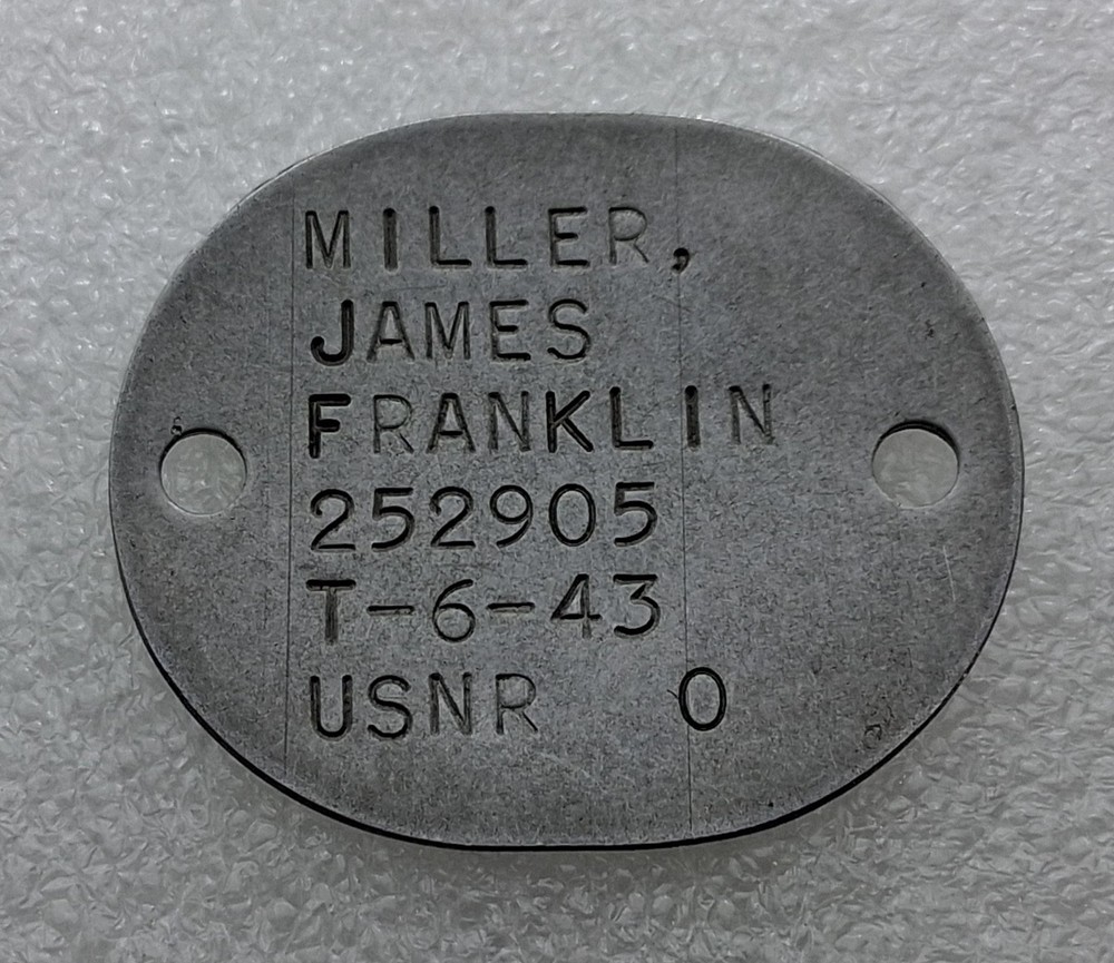 WWII USNR 1943 Named Dogtag