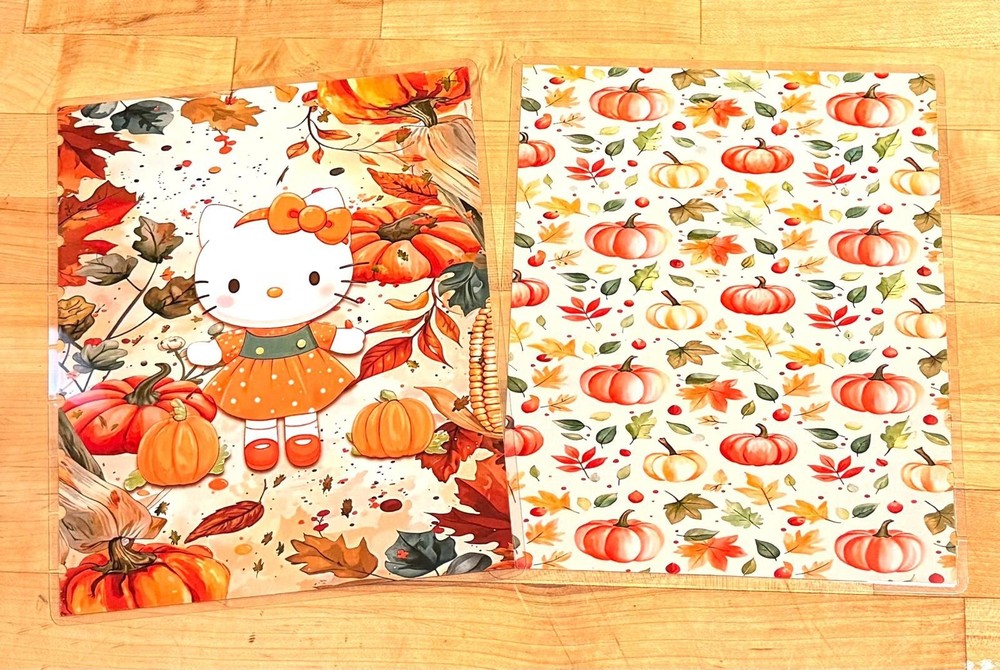 Fall Kitty Cat Hello Cover Set for use with Classic Happy Planner~